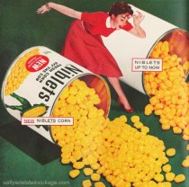 vintage ad Green Giant corn cans housewife 1950s
