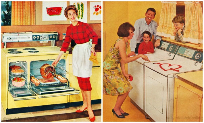 1950s Housewives chores cooking laundry