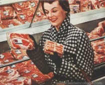 picture 1950s housewife shopping