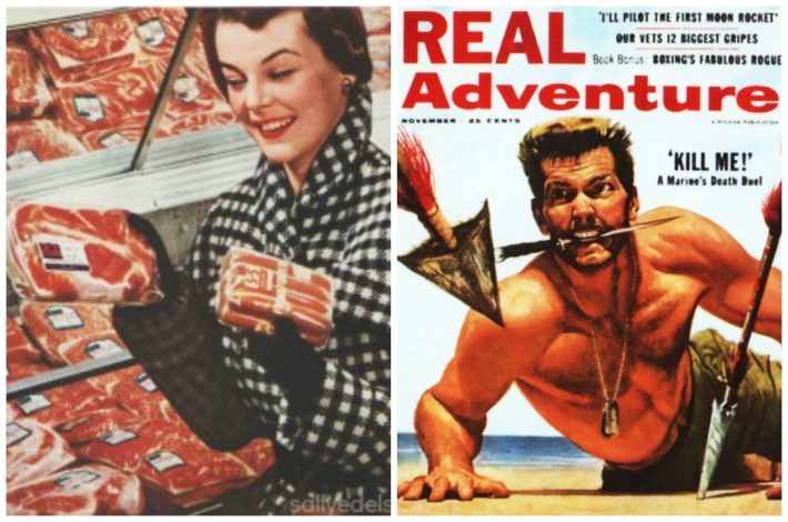 pulp mens magazine vintage housewife 1950s supermarket