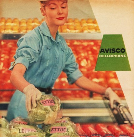 Vintage Ad Avisco Cellophane 1956 shopping supermarket housewife 1950s