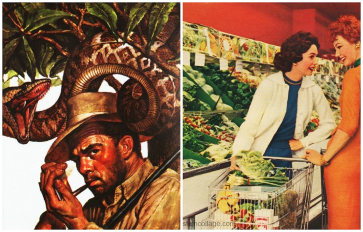 shopping supermarket  pulp illustration