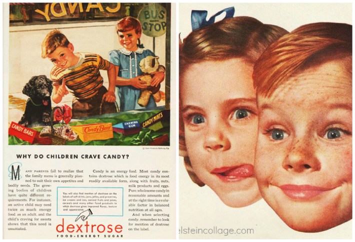 sugar dextrose candy children ads 1950s