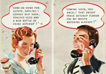 1930 illustration men women phone