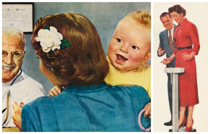 (L) Vintage Ad White House Evaporated Milk (R) Vintage Ad Quacker Oats Cereal 1954 Diet Metrecal Medical wonder