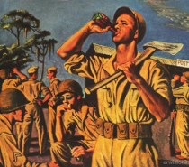 WWII Coke ad 1944 illustration soldier