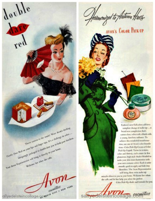 vintage Advertising Avon illustrations women 1940s