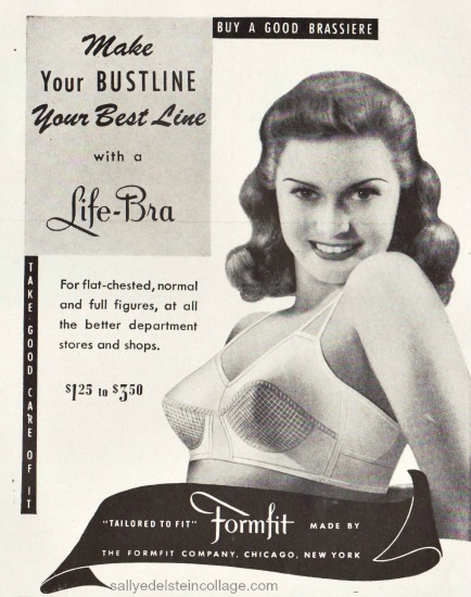Vintage Lingerie Ad Formfit Life Bras 1943 photo woman in bra 1943 ad