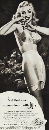 Vintage Ad Formfit Bra 1948 vintage illustration woman in bra and girdle lingerie formfit ad 194os
