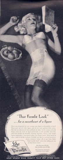 Vintage Lingerie Ad Formfit Bras 1949 vintage illustration woman bra lingerie formfit 1940s