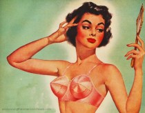 Vintage illustration woman in bra 1950s