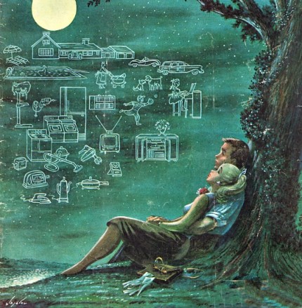 vintage illustration couple american dream