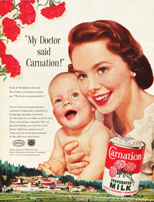 Vintage Ad Carnation Evaporated Milk 1954 vintage photo mother and baby