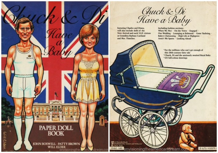 Royalty Chuck and Di Paper doll book cover illustration Prince Charles Princess Diana