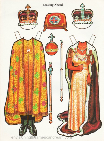 Chuck & Di Have a Baby" Paper Doll Book  illustration crown royal