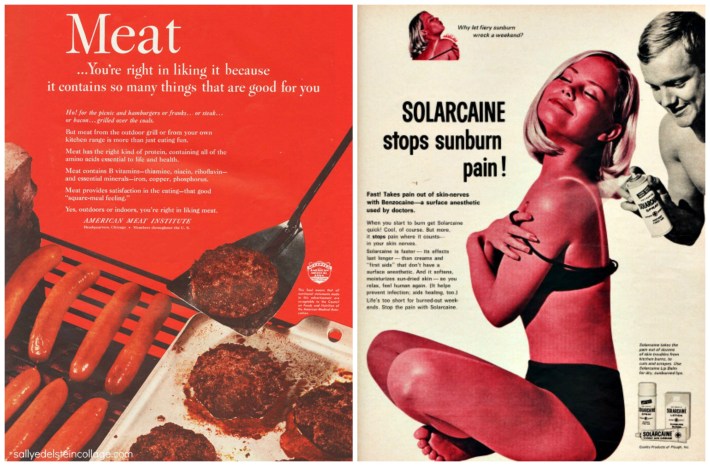 vintage ads meat sunburn