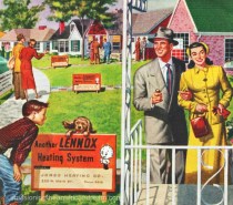 1950s suburbia illustration