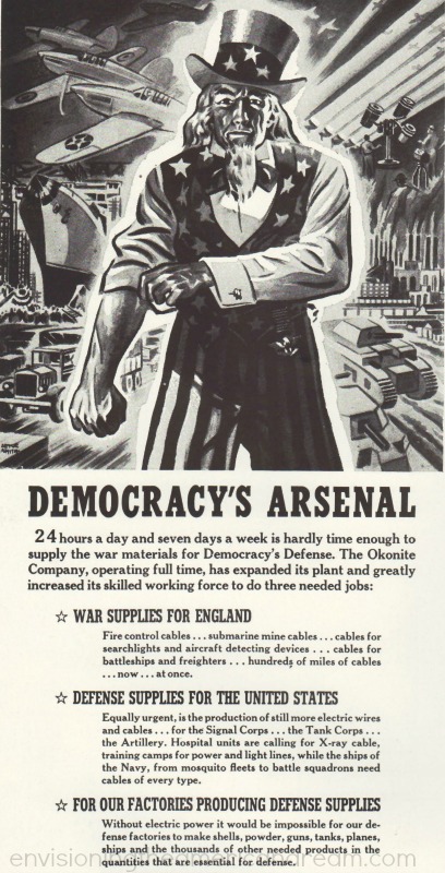 vintage editorial cartoon WWII Uncle sam