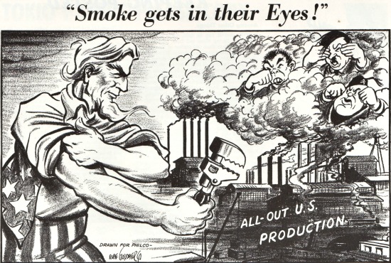 Vintage cartoon WWII Uncle Sam