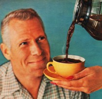 mnan drinking coffee