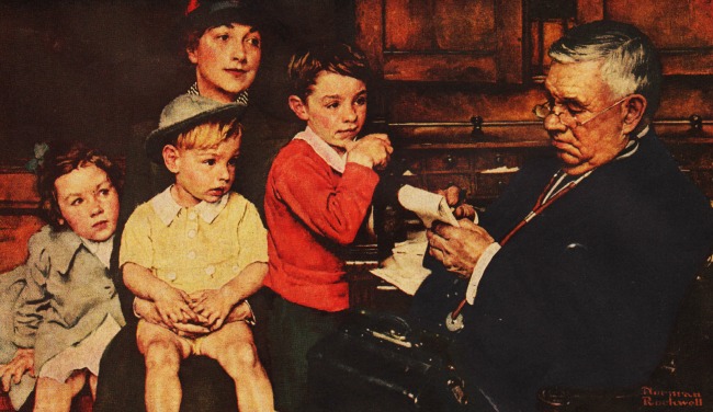 NormanRockwell Illustration Family doctor 1940s