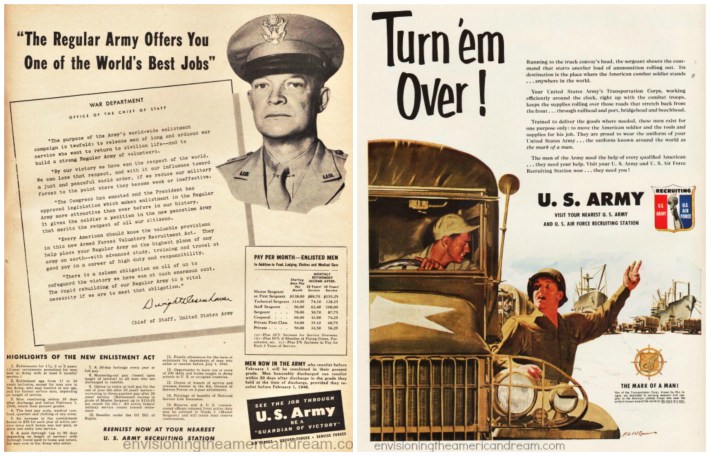 military recruiting ads illustration soldiers General Eisenhower photo