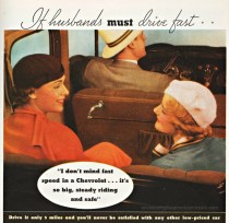 vintage car ad women
