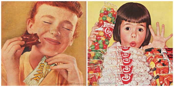 Candy ads vintage children eating candy