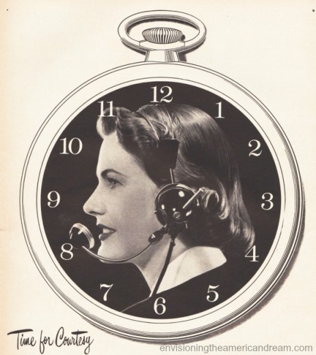 picture of vintage telephone operator 1940s