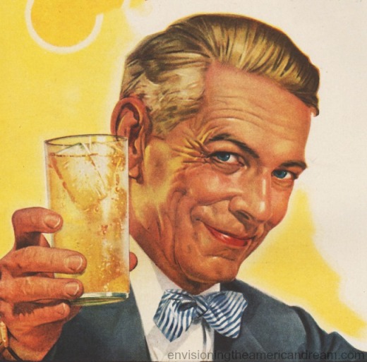 illustration man holding drink