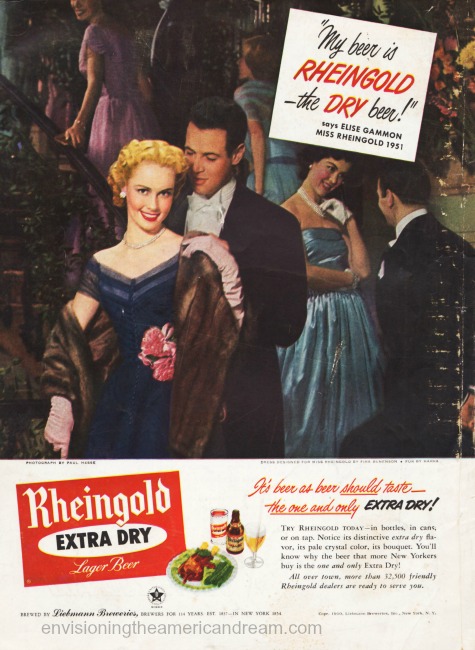 beer ad Miss Rheingold 1951