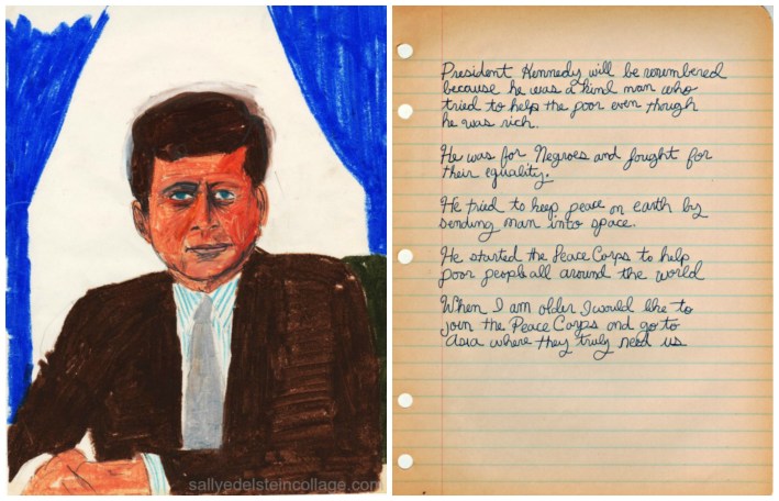 childs drawing of John Kennedy
