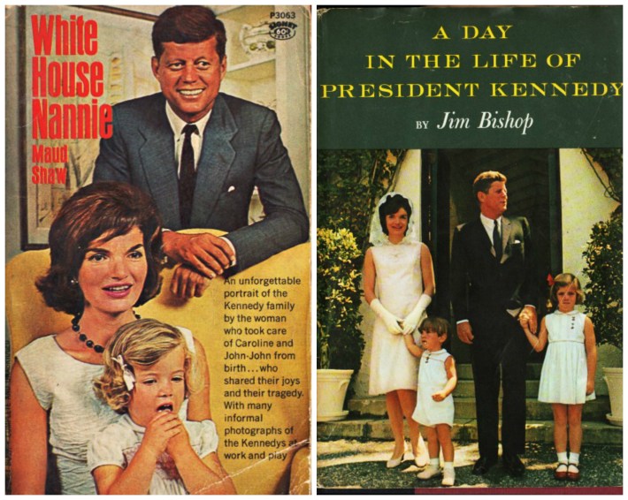 Kennedy book covers White House Nannie and  A Day in the Life of President Kennedy
