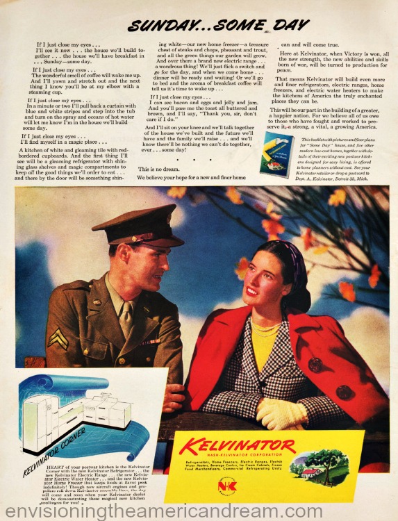 WWII advertisiement soldier and wife