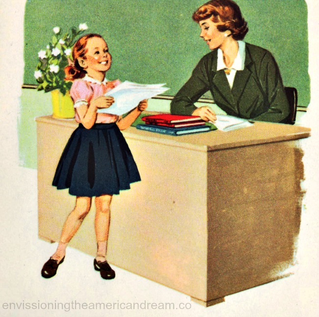 vintage illustration classroom