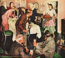 vintage illustration family Thanksgiving