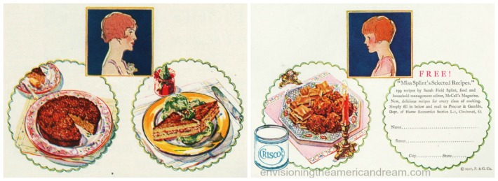 vintage illustration housewife Xmas food 1920s