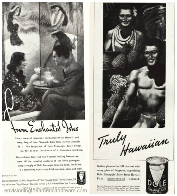 Dole Pineapple Hawaii ads 1930s