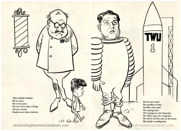 vintage cartoons 1960s Jimmy Hoffa JFK 
