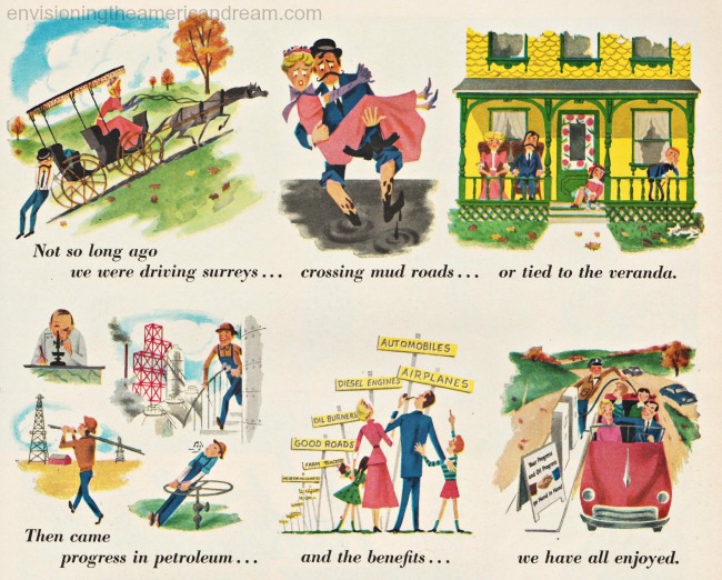 illustration cartoon oil progress week 1950