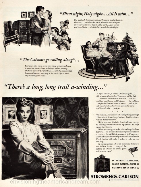 WWII Xmas radio vintage ad