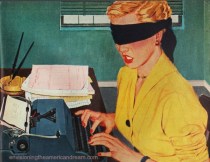 vintage illustration secretary 1952