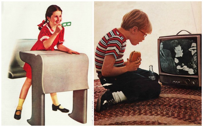 photo boy watching Oswald shot onTV