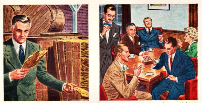 vintage illustration businessmen smoking