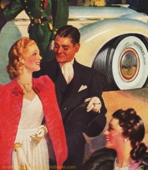 vintage illustration 1930s wealthy couple