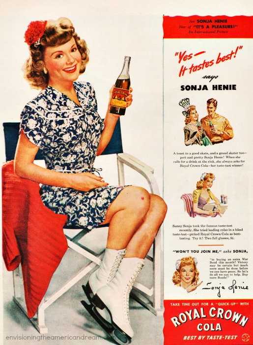 Vintage RC Cola Ad 1944 Sonja Henie