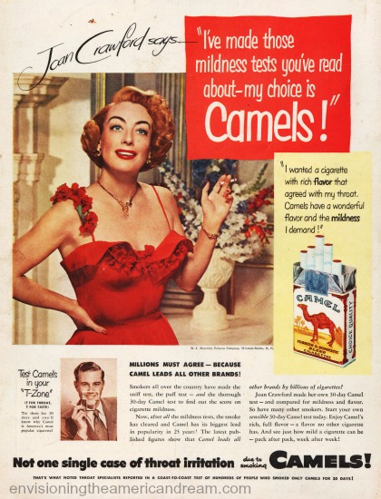 movie star Joan Crawford Camels cigarette ad 1951