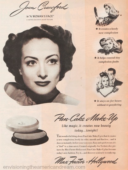 Movie Star Joan Crawford Max factor ad 1941 