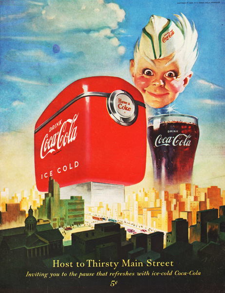 Vintage Coke ad 1950 illustration Sprite coke machine