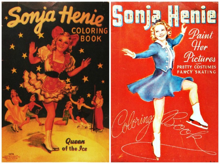 Vintage Sonja Henie Coloring Books covers illustration